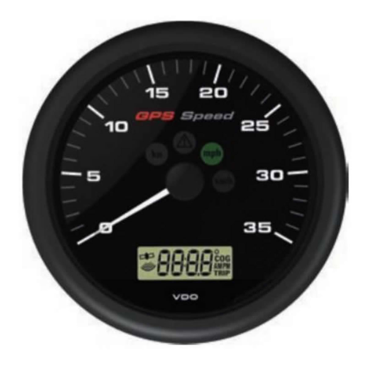 Marine VDO ViewLine GPS Speedometer Gauges 0-35 kn Black 110 mm
